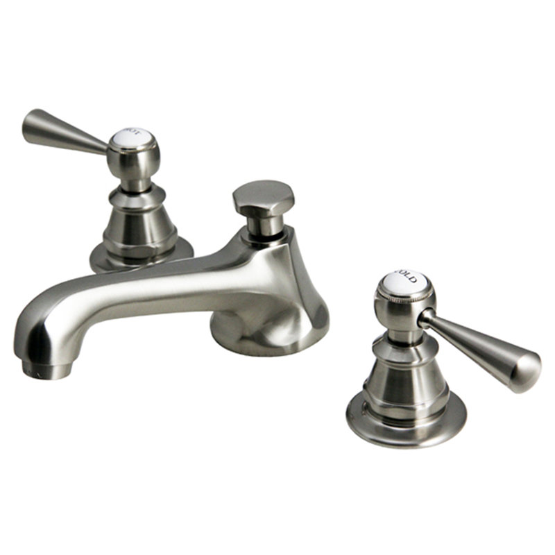 Carlson 2-handle Bathroom Faucet with Drain Assembly, Brushed Nickel, Lever Handle