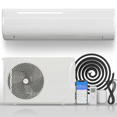 12000 BTU Ductless Inverter Mini Split Heat Pump Air Conditioner Cooling Heating for 750 Sq Ft Room, Work with WIFI, Energy Saving,Installation Kit included