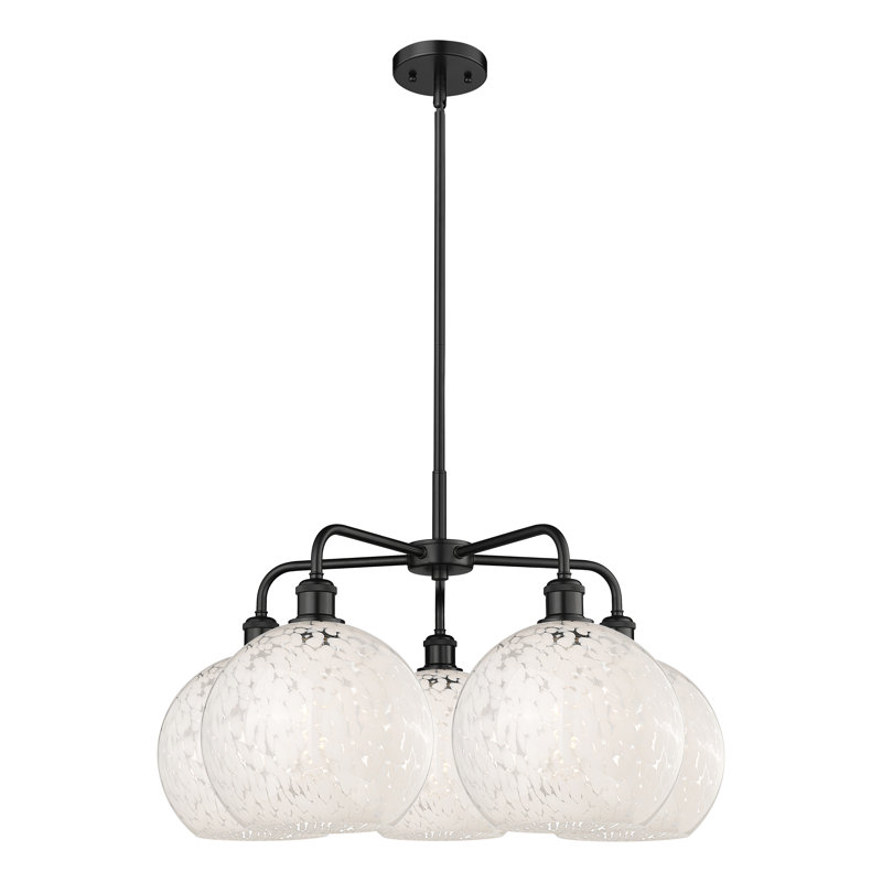 Bellagrace 5 - Light Dimmable Globe Chandelier, 17.25" H x 28" W x 28" D, Matte Black