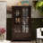 Elzadie 55.1'' H X 31.5'' W X 15.7'' D Glass Door Storage Bookcase-1579028798