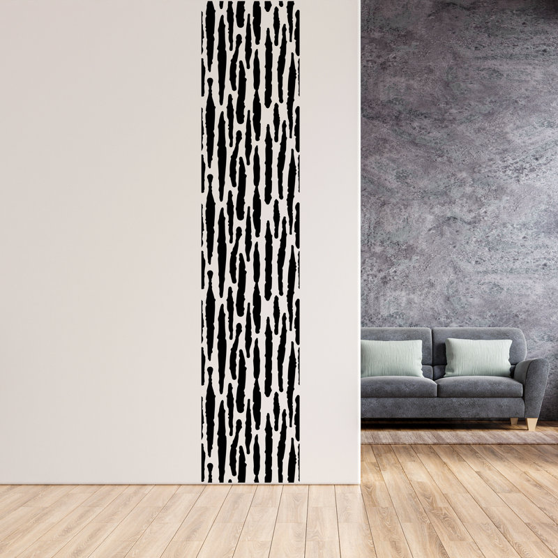 Abstract Non-Wall Damaging Wall Decal, Black