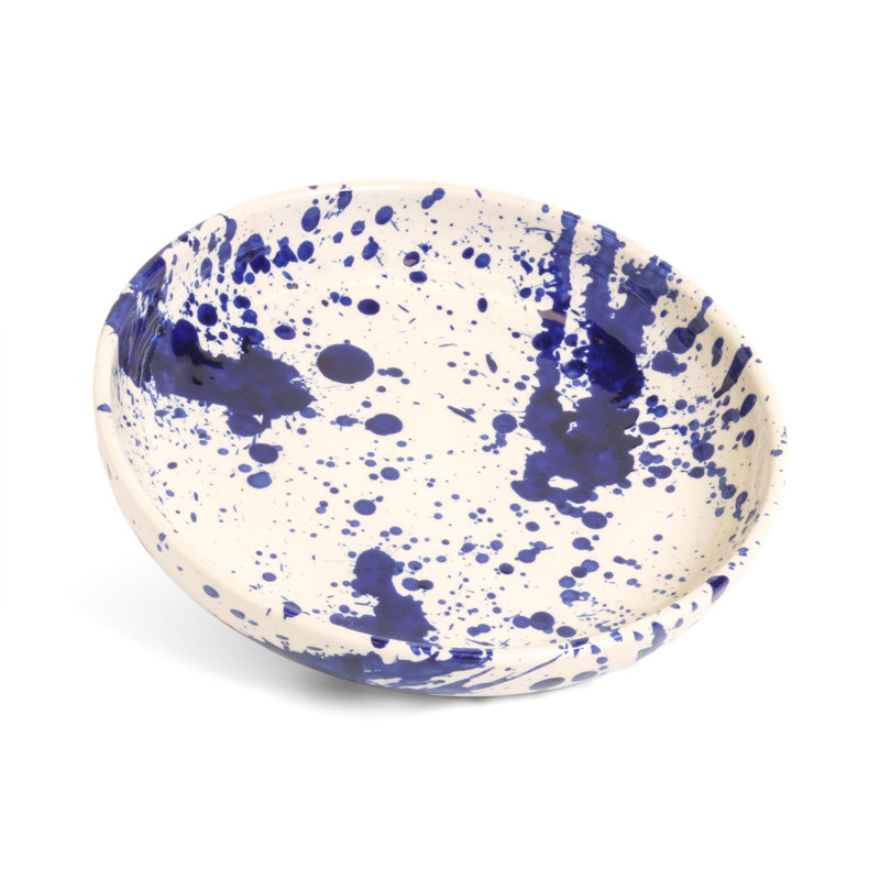 Aleezay Blue Splatter Shallow Bowl