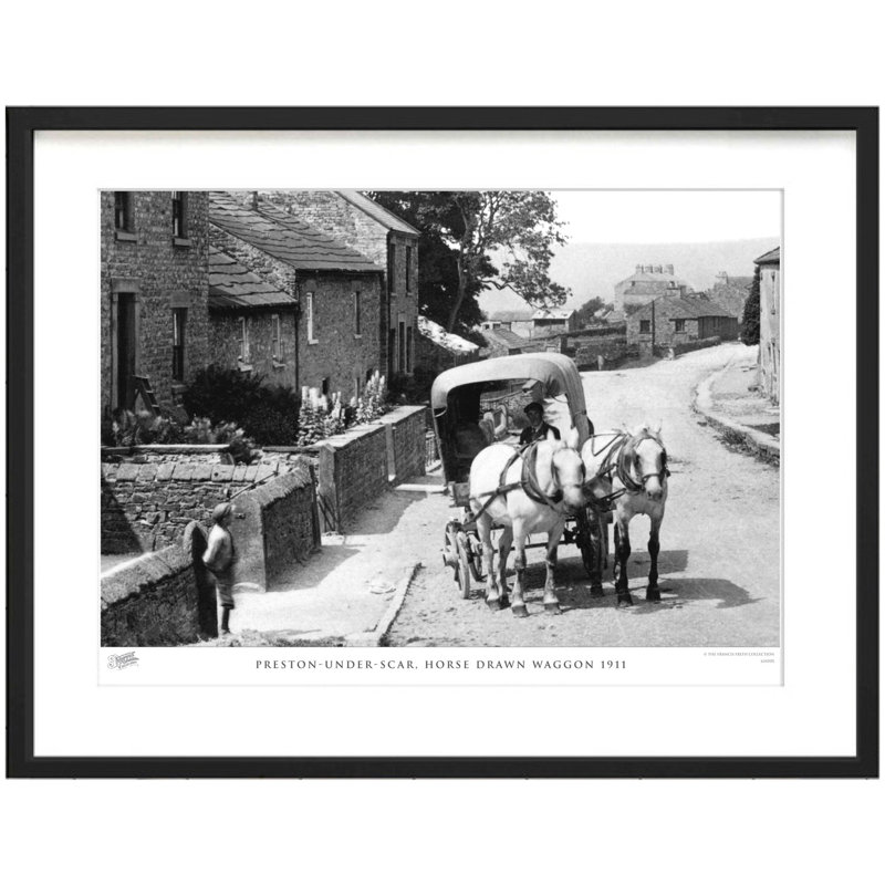 Preston Under Scar, Horse Drawn Waggon 1911 - Single Picture Frame Print, 28cm H x 36cm W x 2.3cm D