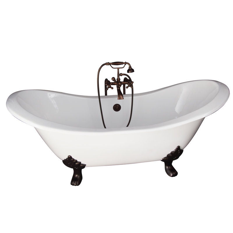 72'' x 30'' Soaking Cast Iron Bathtub, Oil Rubbed Bronzed