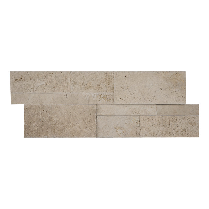 Stonecrest 9 in. x 24 in. Split Face Natural Stone Ledger Panel Wall Tile, Casella Cream
