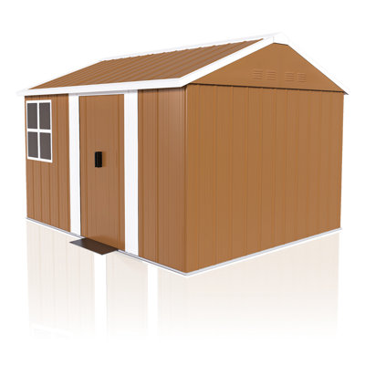 8x10 Ft - Grade Galvanized Steel Outdoor Shed With Secure Sliding Door, Ventilation And Feature For Lawn Equipment Tool Organization Heavy Duty Metal Storage Windows, Lockable Door & Backyard,