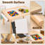 Table d'activités pour tout-petits avec 2 bacs sensoriels amovibles, plateaux double face, rouleau de papier à dessin et support, table de jeu en bois pour enfants