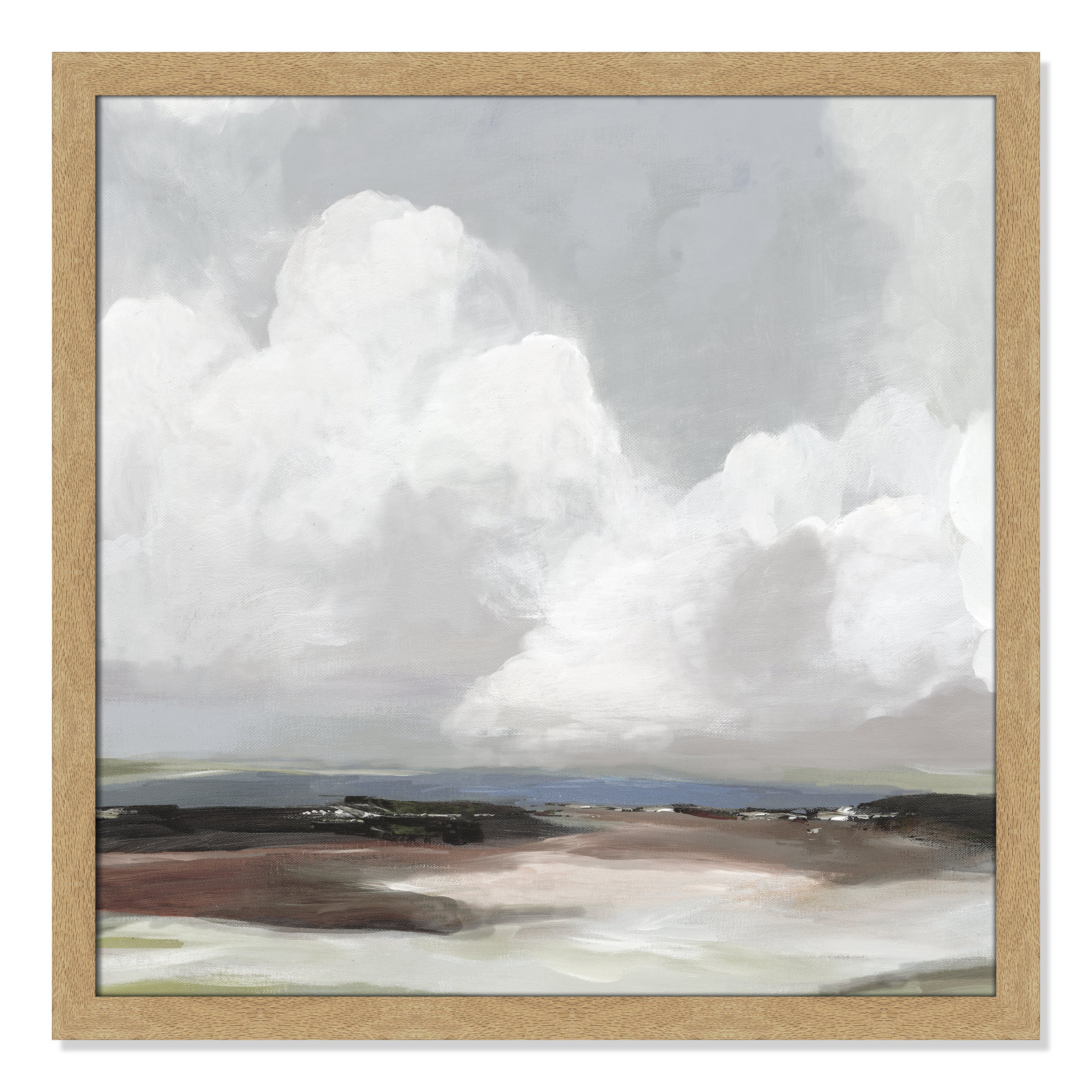 Avron "Morning Air" Painting, 28.5" H x 28.5" W x 1.12" D, Natural Framed