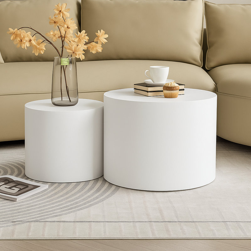 Ensemble de 2 tables basses gigognes avec pieds antidérapants Nesting, Noir