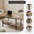 Oval Coffee Table in Wood and Metal - 2-Tier Center Table with Open Storage for Living Room