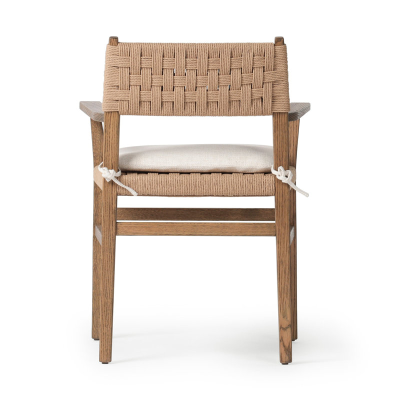 Hamlin Dining Armchair With Cushion-Double Twisted Paper Cord