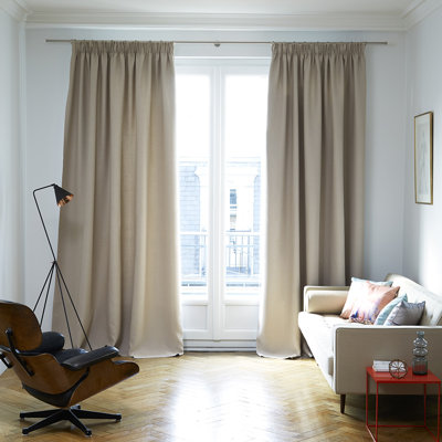 Lina Pencil Pleat Blackout Thermal Single Curtain
