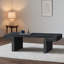 Table basse pour le salon ou le bureau, conception rectangulaire aux tons noirs avec texture en bois récupéré, rangement à deux niveaux de 48 pouces de largeur