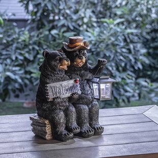 UnBearably Cute Mama Bear and Cub Outdoor Garden Sculpture