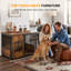 Cage en bois pour chien, grand chenil avec rangement intégré, cage d'intérieur pour salon ou chambre, maison pour animaux multifonctionnelle en bois avec cachette.