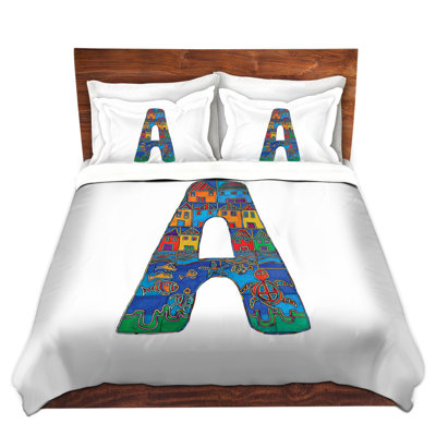 Ensemble de housse de couette alphabet lettre e