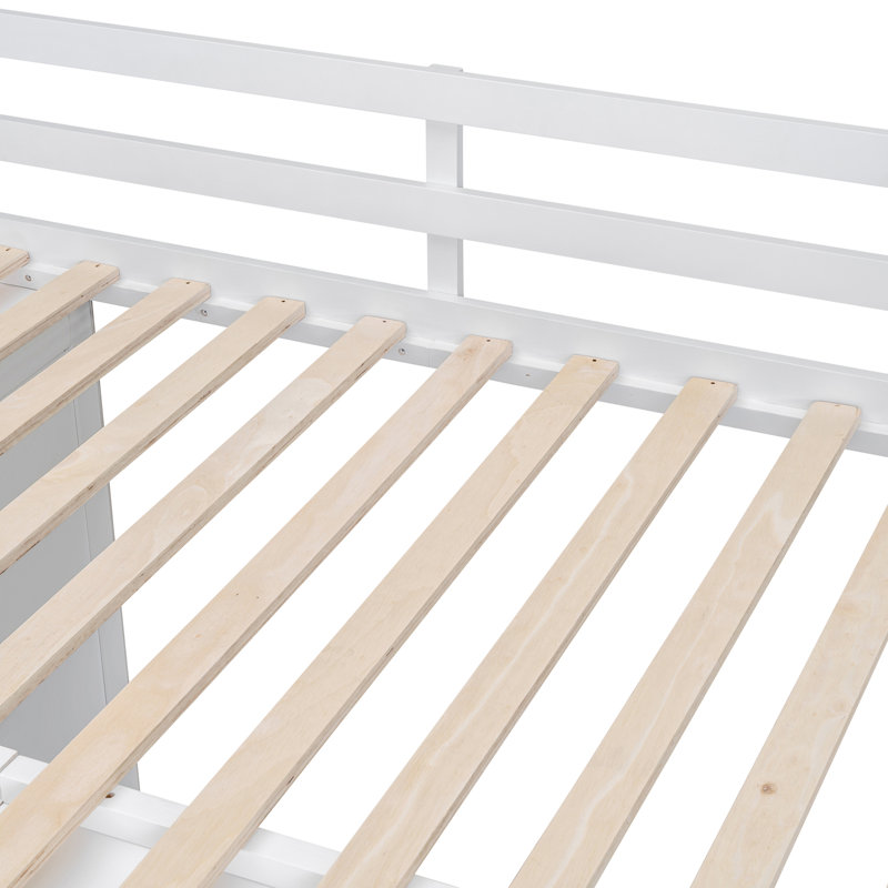 Lit mezzanine en bois de haute qualité avec armoires encastrées, armoires et tiroirs pour des solutions de chambre personnalisables et peu encombrantes