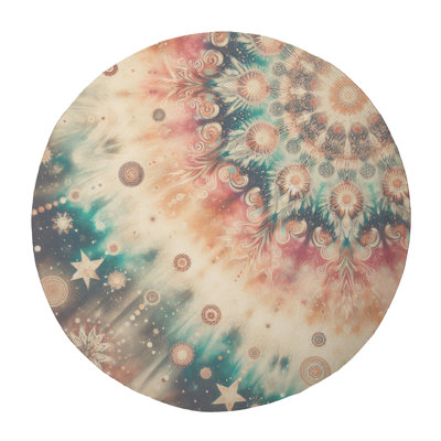Glitter Tie-Dye Waves Braided Rug