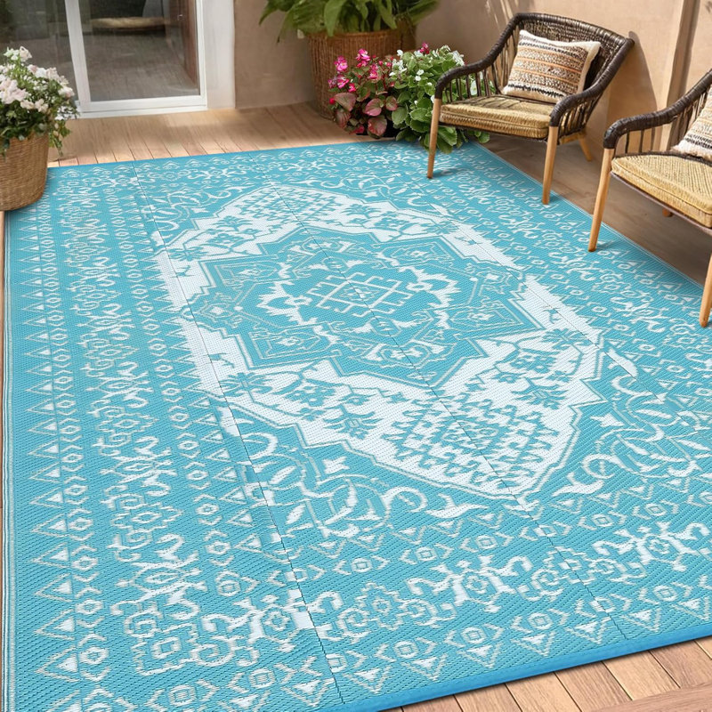 Tapis d'extérieur imperméable et réversible pour l'extérieur, Rectangle 9 pi x 12 pi