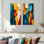 Urban Jazz - transitionnel, collage bleu et jaune I - ensemble d'art mural moderne en métal 2 pièces
