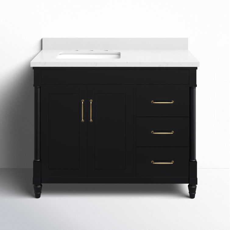 Burdick 42 In Single Off Centered Sink Bathroom Vanity In Pure White