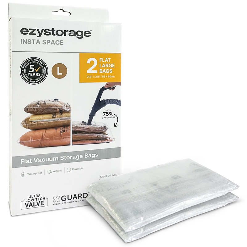 Ezy Storage Insta Space Medium Vacuum Bag 12 Pack Closet, Storage & Garage Organizer, 31.5" W x 21.6" D
