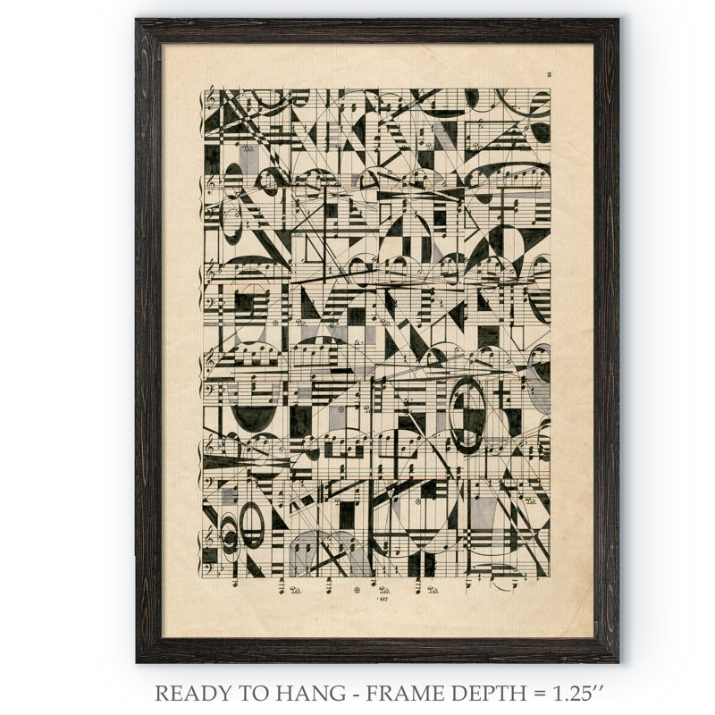 "Graphic Notes" par Paul Cezanne - reproduction d'art encadrée, H 38 po x l 28 po x P 1,25 po, Toile avec encadrement ébène