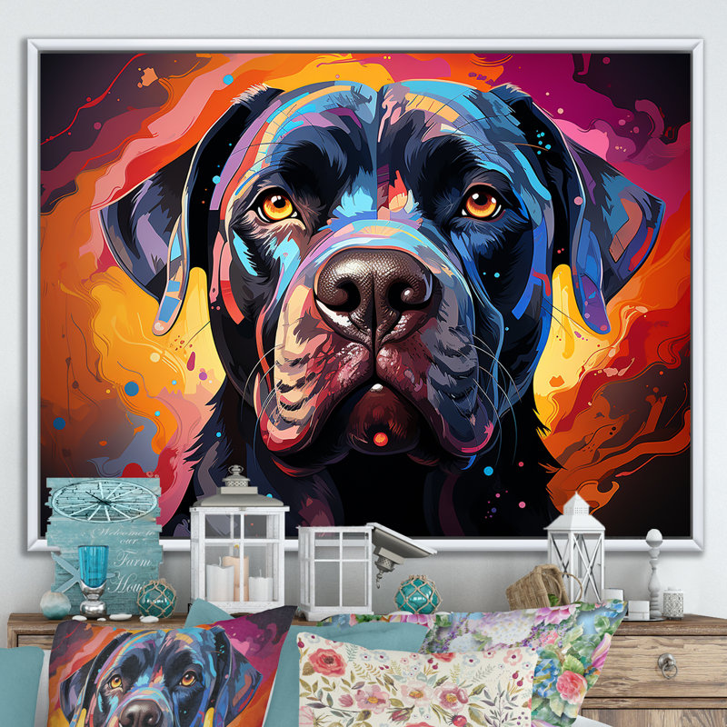 Cane Corso Confidence IV, Cadre flottant blanc, L 32 po x H 24 po x P 1 po