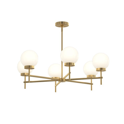Mack Six-Light Chandelier with Layered Glass Shades