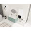 Armoire de salle de bain moderne 36 po avec vasque en résine et armoire latérale, blanc, moderne, tablette de contreplaqué, style