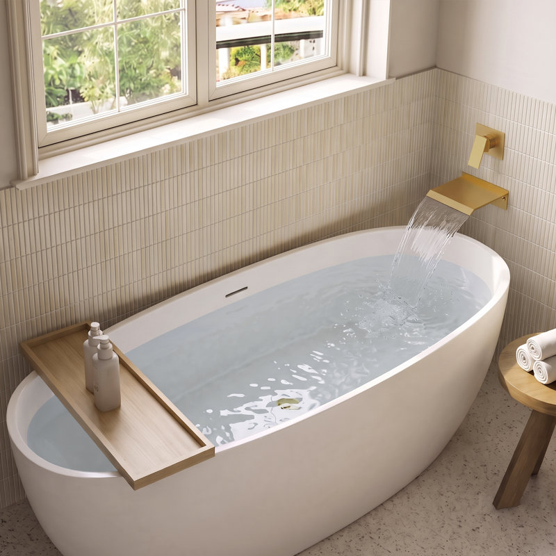 Robinet de baignoire romaine à une poignée, Or brossé