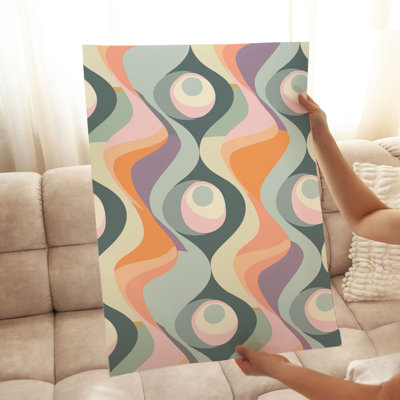 Abstract Retro Groovy 70s Pattern II Retro Unframed Art Print