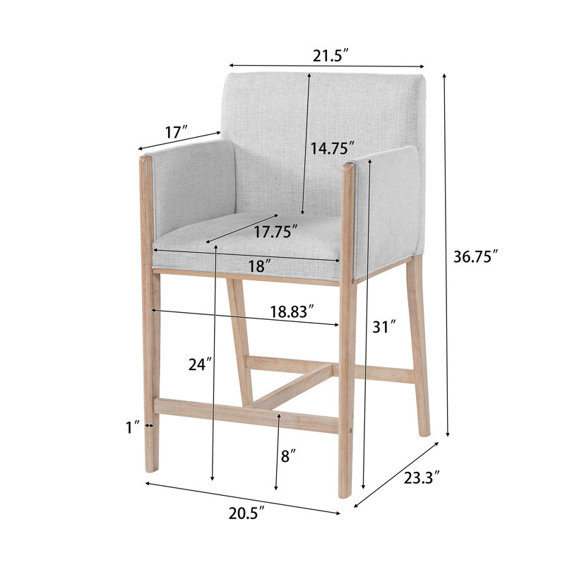Tabouret de bar Brio, Coussin beige / structure naturelle
