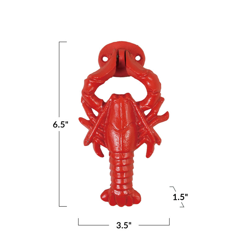 Red Cast Iron Lobster Door Knocker