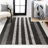Zipporah Geometric Striped Machine-Washable Black/Ivory Rug-1038870889