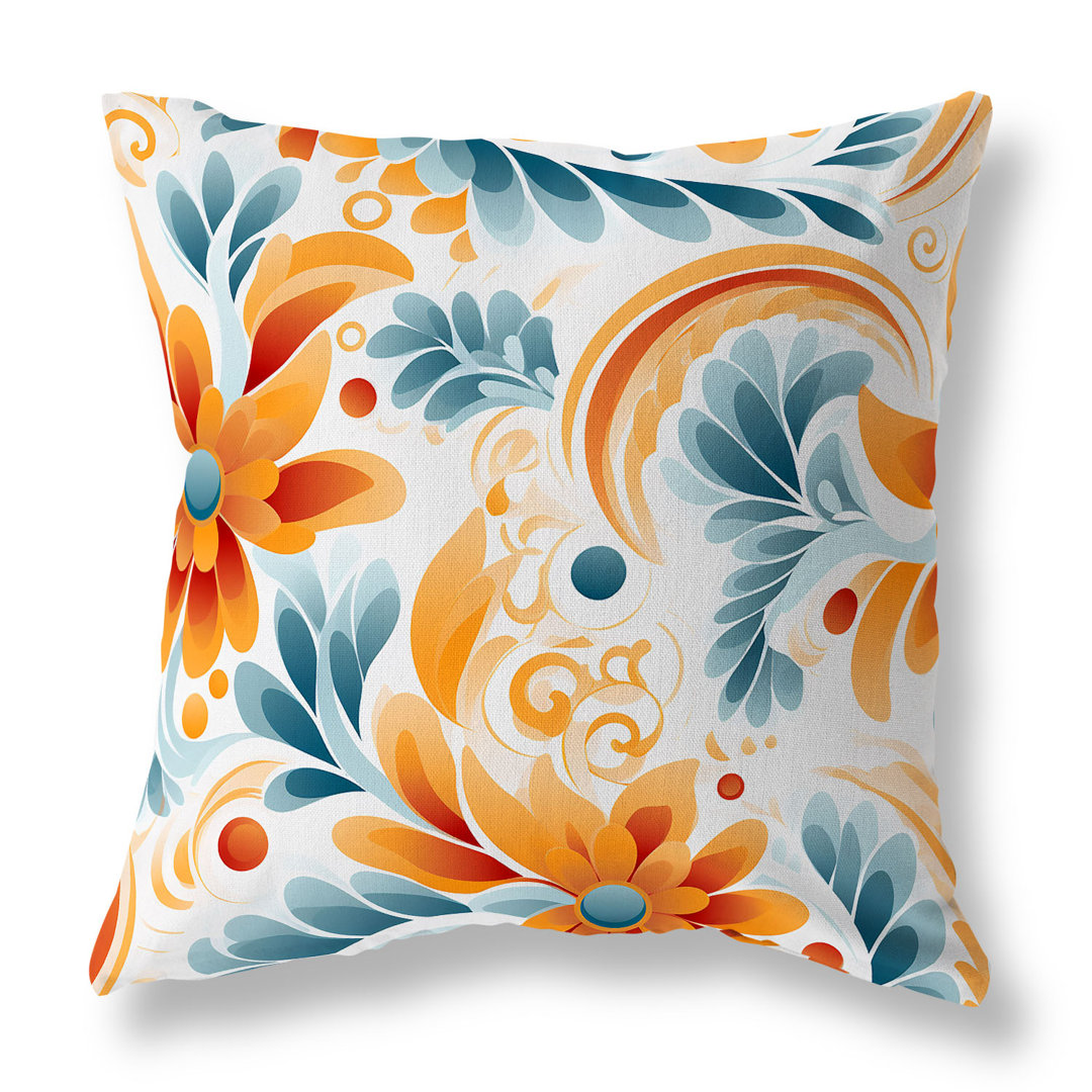 Wildflower Whispers Floral Square Cushion mit Füllung