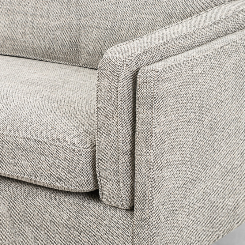 Emery Genuine Leather 84" Square Arm Sofa, Gray Polyester Blend