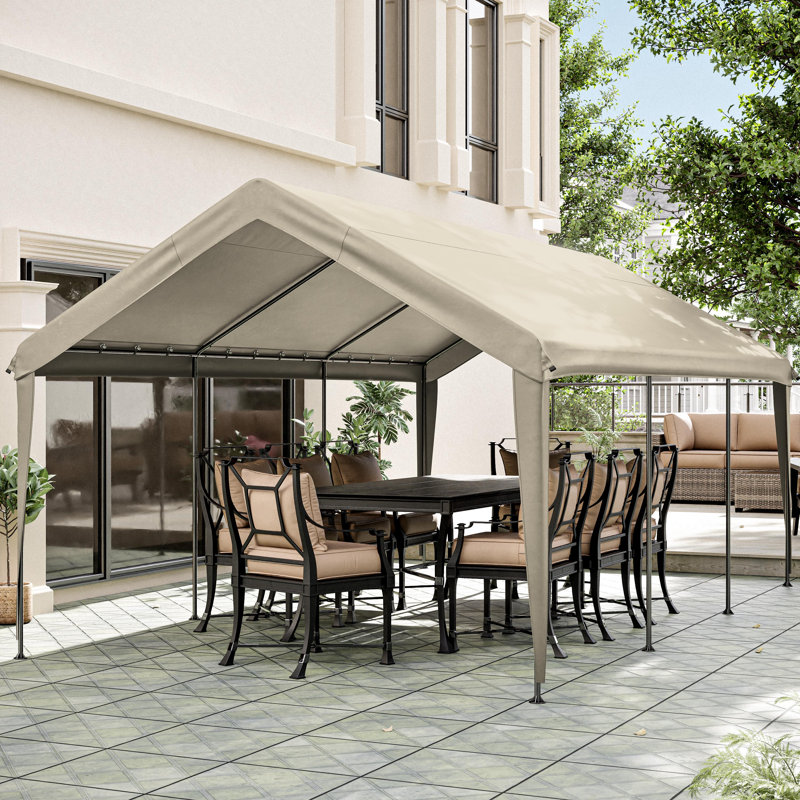 12X20 Ft Carport Canopy Replacement Cover, Carport Roof Cover Only (Frame Is Not Included), Beige