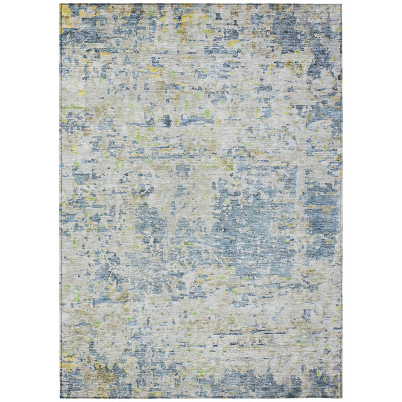 Tapis intérieur / extérieur bleu lavable Suri , 3 pi x 5 pi