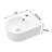 10" L x 13" W Wall Mounted Bathroom Sink Circular Wall Hung White Ceramic Sink with Faucet Hole
