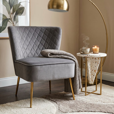Chaise d'appoint en velours Tru