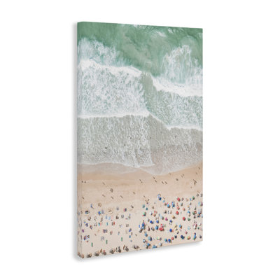 Aerial Beachgoers View Canvas Wall Art by Sisi and Seb