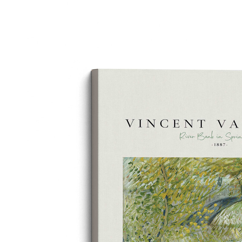 Van Gogh's River Bank au printemps v2, Toile tendue, H 18 po x l 12 po