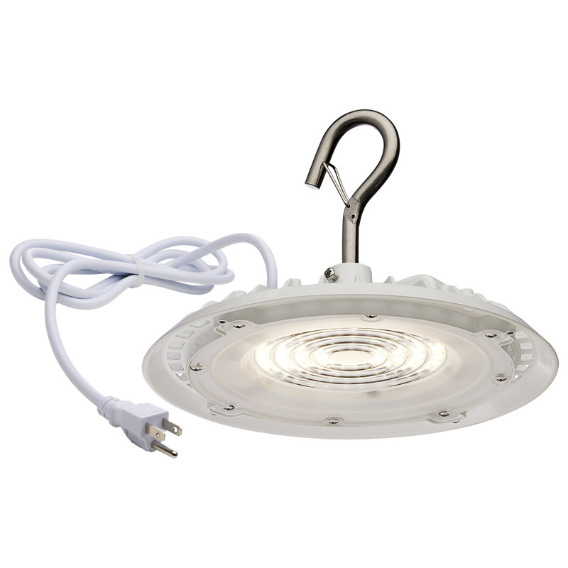 60W 4000K Circular Shop Light with Plug, White
