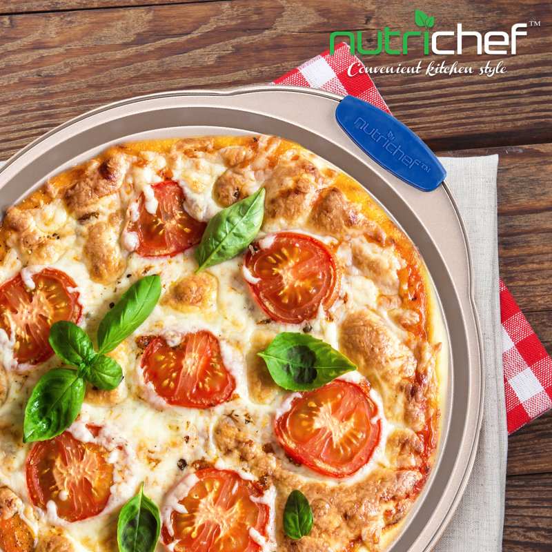 NutriChef Non-Stick Stainless Steel 12.99'' Pizza Pan