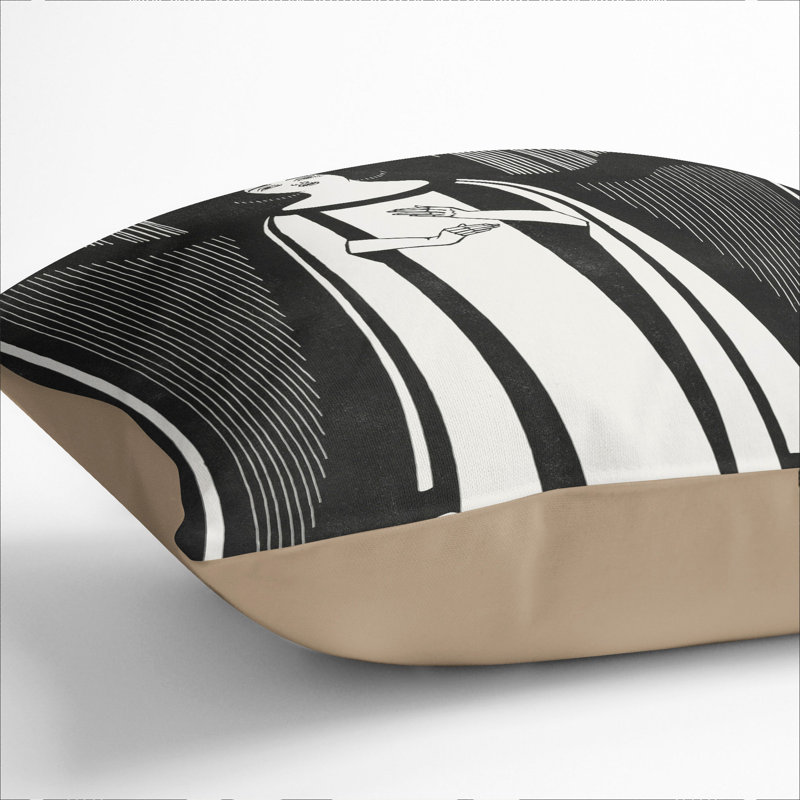 The Music Square Throw Cushion, Stone, 55cm H x 55cm W x 20cm D