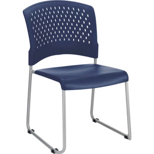 Stackable Plastic Seat Waiting Room Chair with Plastic Frame (Set of 4)