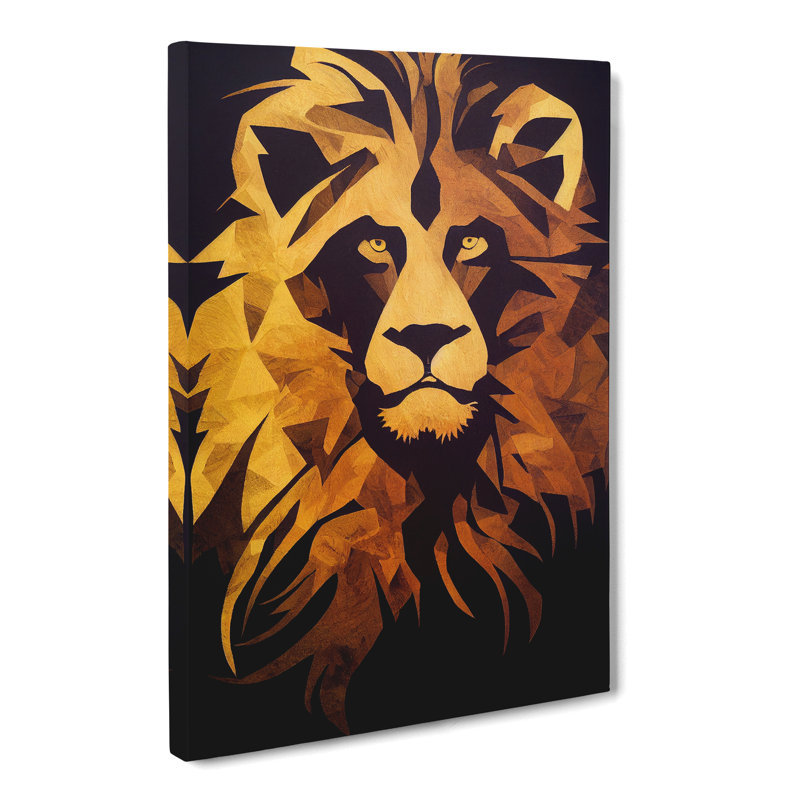 CAN-V0523-1392X Lion Boho - Wrapped Canvas Print, 50cm H x 35cm W x 3cm D