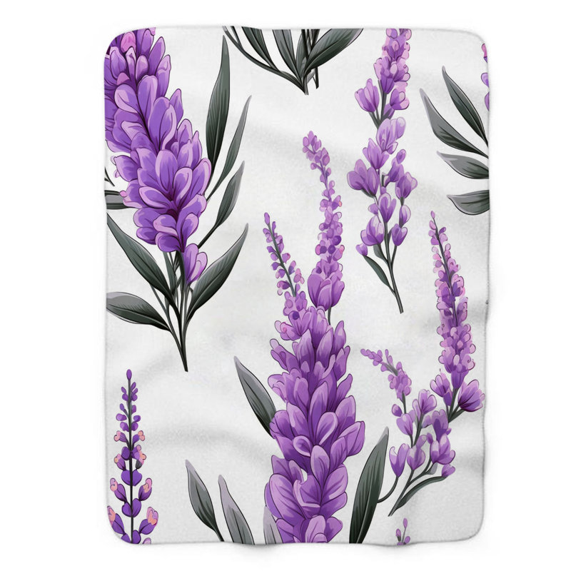 Majestic Lavender Fields - Couverture Sherpa de qualité supérieure 1 pièce, Lit simple
