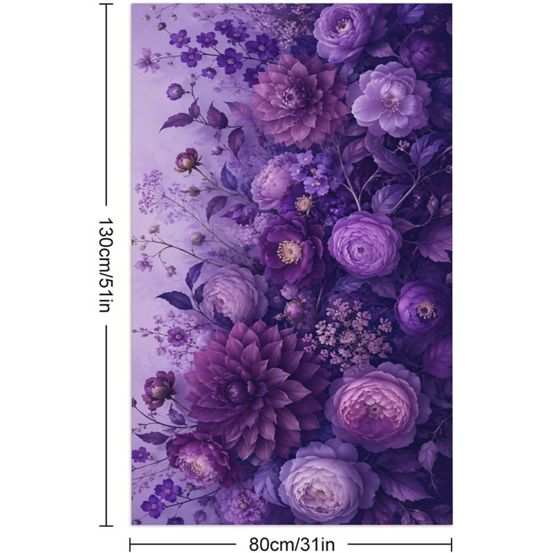 Serviette de plage surdimensionnée à motif floral violet dégradé, douce et absorbante, idéale pour la plage, la piscine, la salle de bain, les voyages, le gymnase et le camping. Dimensions : 152 x 203 cm (60 x 80 pouces).